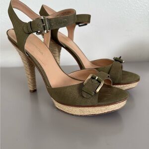 Green Espadrille Platform Sandals